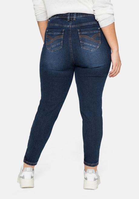 sheego Jeggings mit Gummibund und Gürtelschlaufen - dark blue Denim sheego Letzte 3 Tage