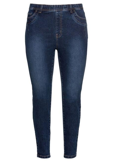 sheego Jeggings mit Gummibund und Gürtelschlaufen - dark blue Denim sheego Letzte 3 Tage