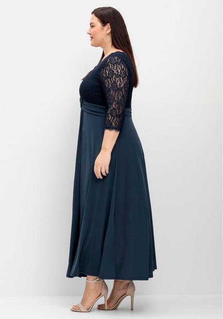 sheego Abendkleid mit Oberteil aus floraler Spitze - nachtblau sheego JETZT KAUFEN