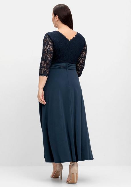 sheego Abendkleid mit Oberteil aus floraler Spitze - nachtblau sheego JETZT KAUFEN