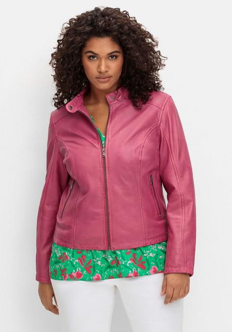 sheego Lederjacke aus Lammnappa, mit Stehkragen - orchidee sheego Neueste Stile