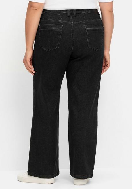 sheego Weite Jeans in Curvy-Schnitt ELLA - black Denim sheego Letzte 2 Tage