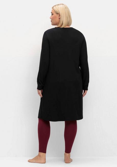 sheego Jerseykleid mit Kängurutasche, in leichter A-Linie - schwarz sheego Letzter Tag