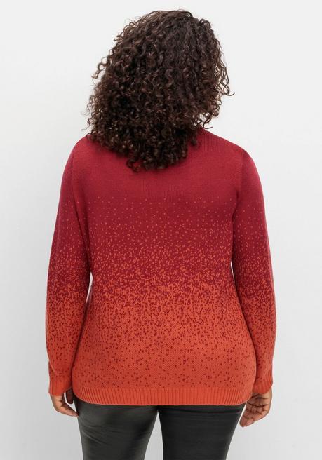 sheego Pullover im Jacquardstrick, mit Farbverlauf - rot gemustert sheego Bis zu 65% Rabatt