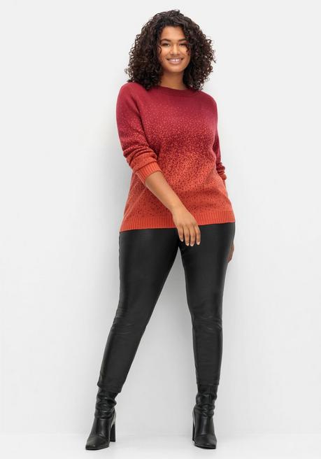 sheego Pullover im Jacquardstrick, mit Farbverlauf - rot gemustert sheego Bis zu 65% Rabatt