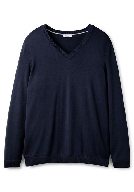 sheego Pullover aus Feinstrick mit V-Ausschnitt - marine sheego Nur für heute