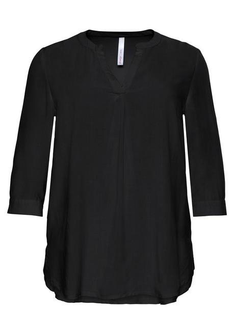 sheego Tunika mit 3/4-Arm und gerundetem Saum - schwarz sheego Nur noch ein Tag übrig