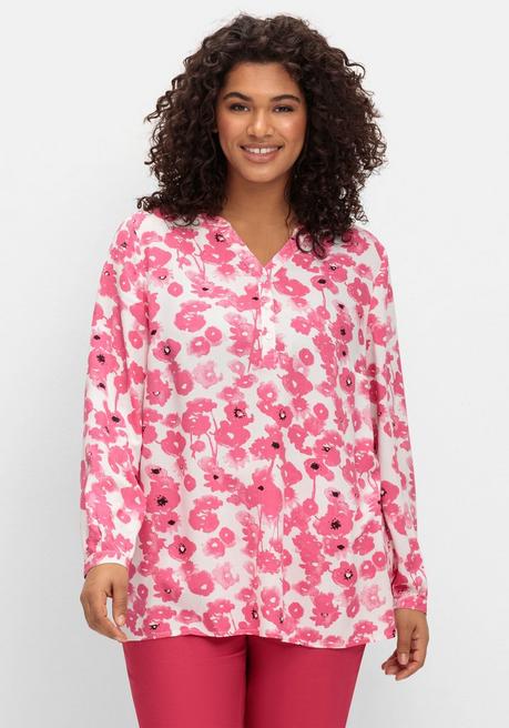 sheego Tunika mit floralem Alloverprint - magenta gemustert sheego 50% Rabatt mit kostenlosem Versand