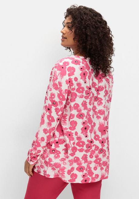 sheego Tunika mit floralem Alloverprint - magenta gemustert sheego 50% Rabatt mit kostenlosem Versand