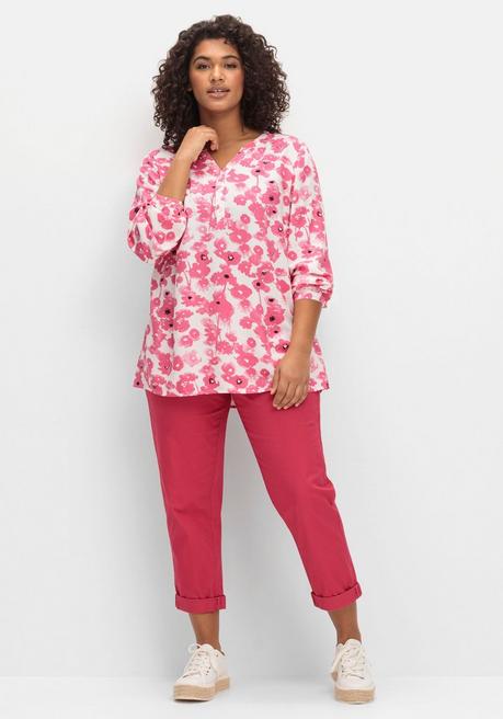 sheego Tunika mit floralem Alloverprint - magenta gemustert sheego 50% Rabatt mit kostenlosem Versand