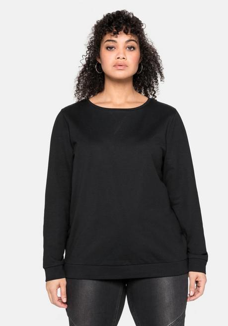 sheego Sweatshirt mit seitlichen Reißverschlüssen - schwarz sheego Begrenzt auf 3 Tage