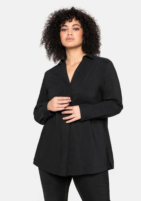 sheego Hemdbluse mit verdeckter Knopfleiste - schwarz sheego Black Friday Preise