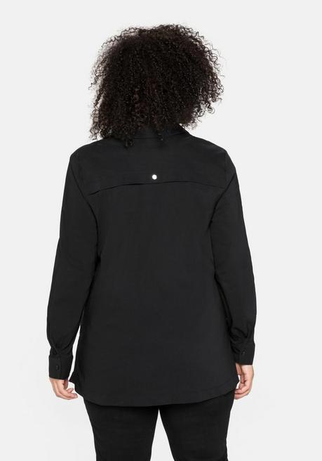 sheego Hemdbluse mit verdeckter Knopfleiste - schwarz sheego Black Friday Preise