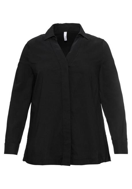 sheego Hemdbluse mit verdeckter Knopfleiste - schwarz sheego Black Friday Preise