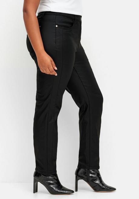 sheego Schmale beschichtete Thermohose, innen angeraut - schwarz sheego zollfrei