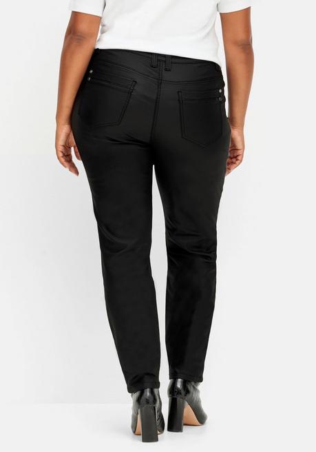 sheego Schmale beschichtete Thermohose, innen angeraut - schwarz sheego zollfrei