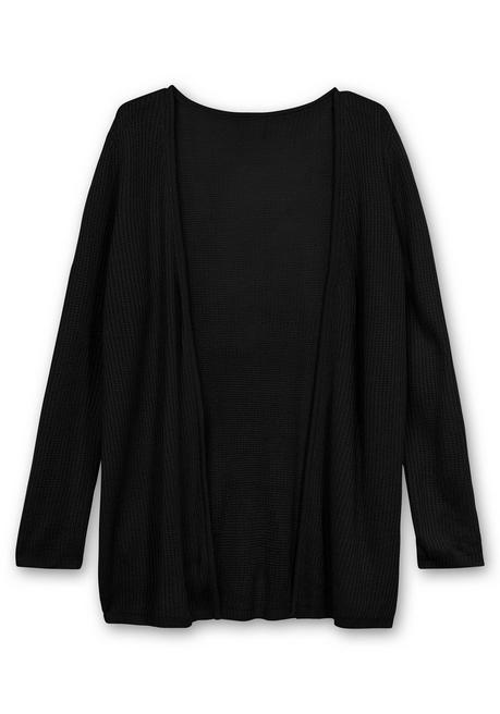 sheego Longstrickjacke in verschlussloser Form, in Rippstrick - schwarz sheego Rabatte dieses Monats