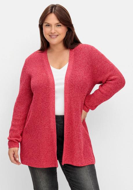 sheego Longstrickjacke im Patentstrickmuster - magenta meliert sheego 2025