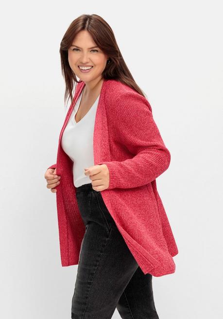 sheego Longstrickjacke im Patentstrickmuster - magenta meliert sheego 2025