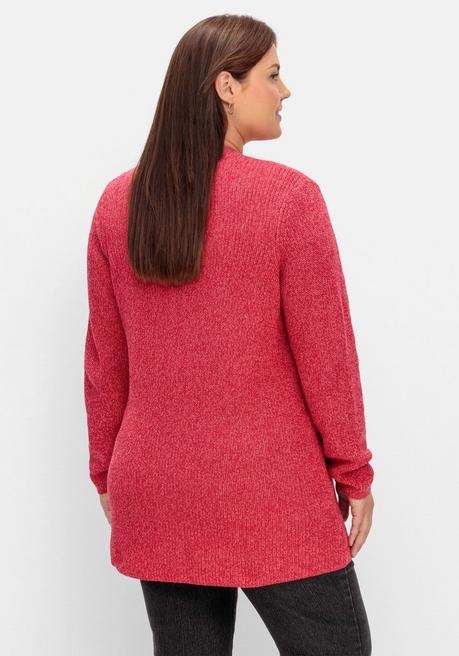 sheego Longstrickjacke im Patentstrickmuster - magenta meliert sheego 2025