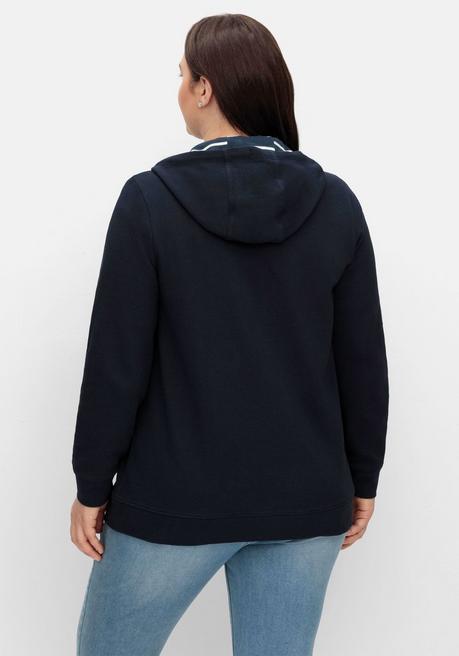 sheego Sweatjacke mit Kapuze, aus Waffelpiqué - nachtblau sheego Auslauf