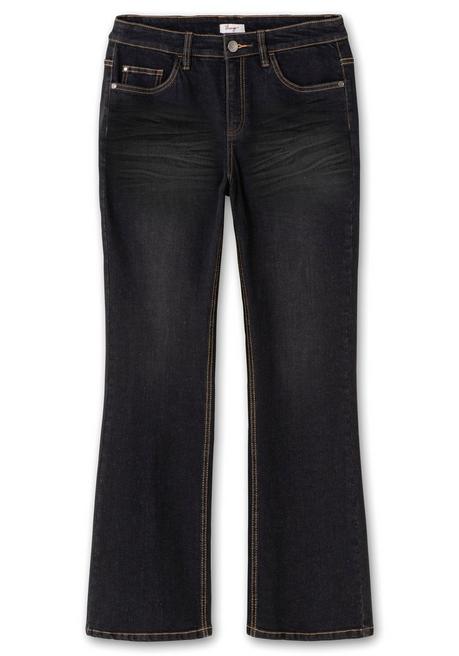 sheego Bootcut-Jeans mit 3D-Catfaces - black Denim sheego Angebote