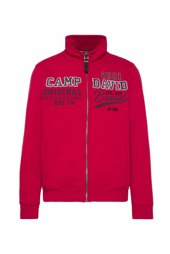 Soccx Sweatjacke mit Artwork im Retro-Style royal red Kostenlose Rückgabe