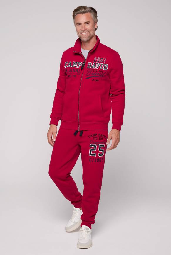 Soccx Sweatjacke mit Artwork im Retro-Style royal red Kostenlose Rückgabe