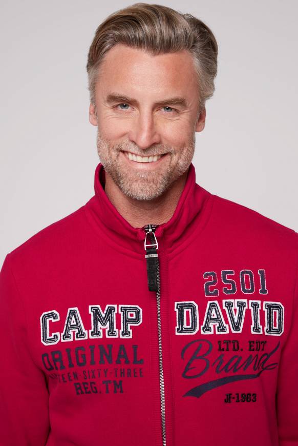 Soccx Sweatjacke mit Artwork im Retro-Style royal red Kostenlose Rückgabe
