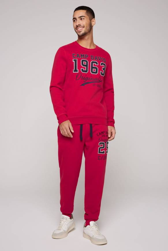 Soccx Sweatshirt mit Artwork im Retro-Style royal red Begrenzte Freigabe