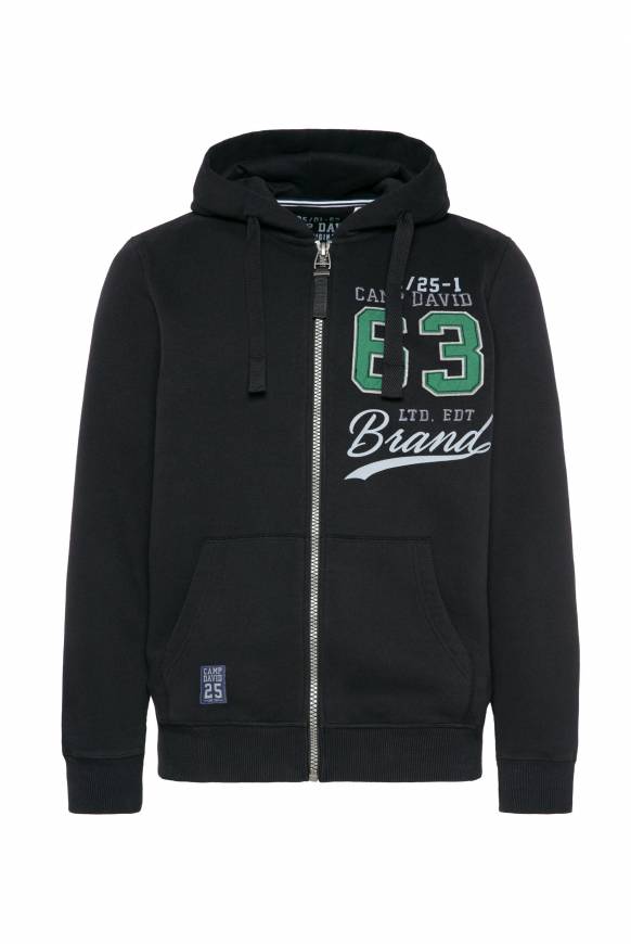 Soccx Kapuzensweatjacke mit Retro-Artwork black Letzte 3 Tage