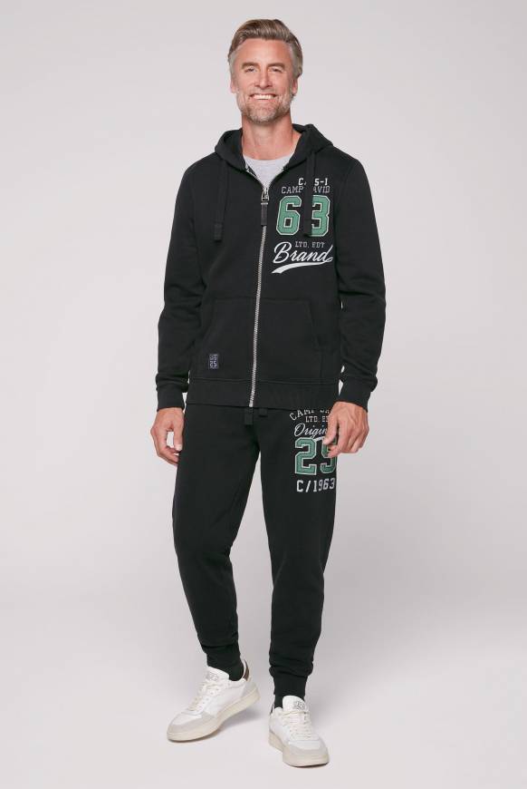 Soccx Kapuzensweatjacke mit Retro-Artwork black Letzte 3 Tage