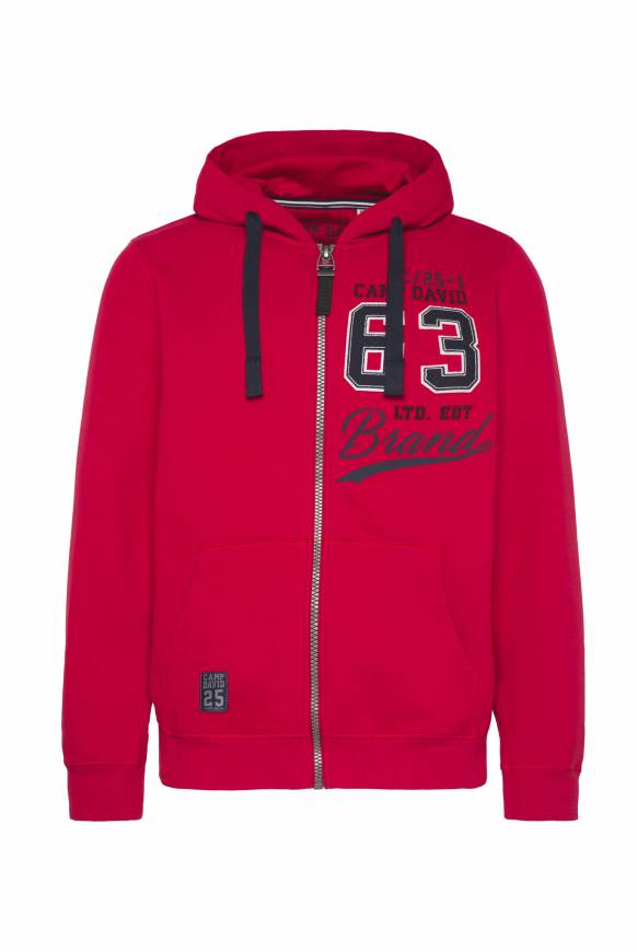 Soccx Kapuzensweatjacke mit Retro-Artwork royal red Letzter Tag
