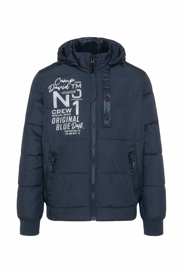 Soccx Steppjacke im Materialmix mit abtrennbarer Kapuze blue navy Riesige Rabatte