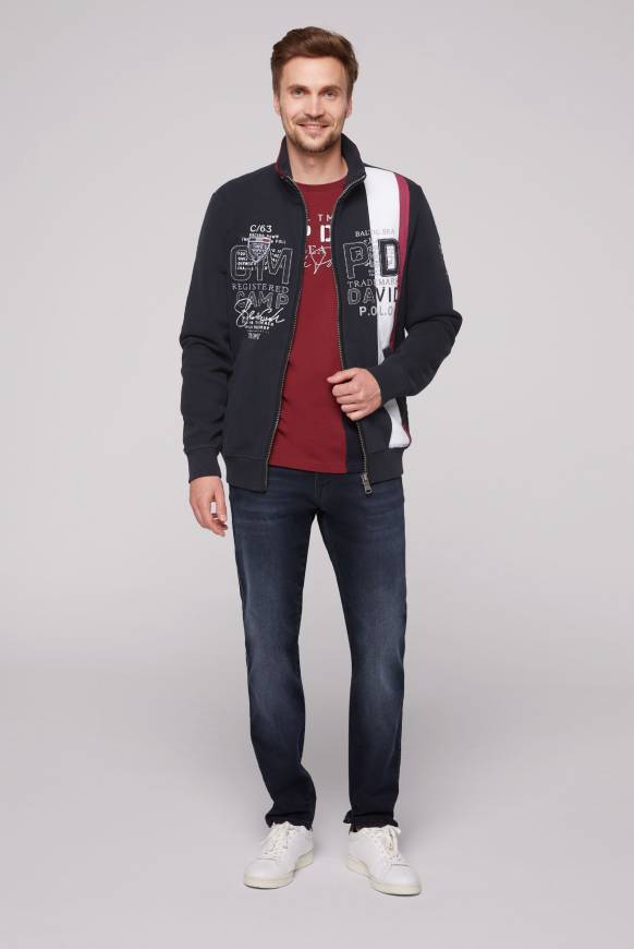 Soccx Sweatjacke mit Color-Blocking und Artworks blue navy Online
