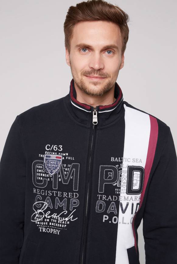 Soccx Sweatjacke mit Color-Blocking und Artworks blue navy Online