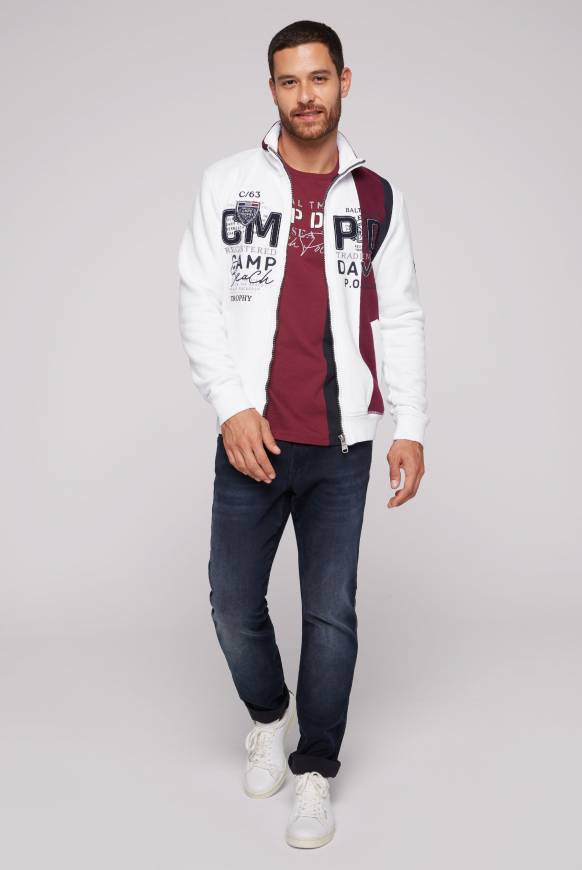 Soccx Sweatjacke mit Color-Blocking und Artworks opticwhite Outlet