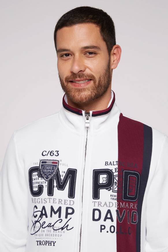 Soccx Sweatjacke mit Color-Blocking und Artworks opticwhite Outlet