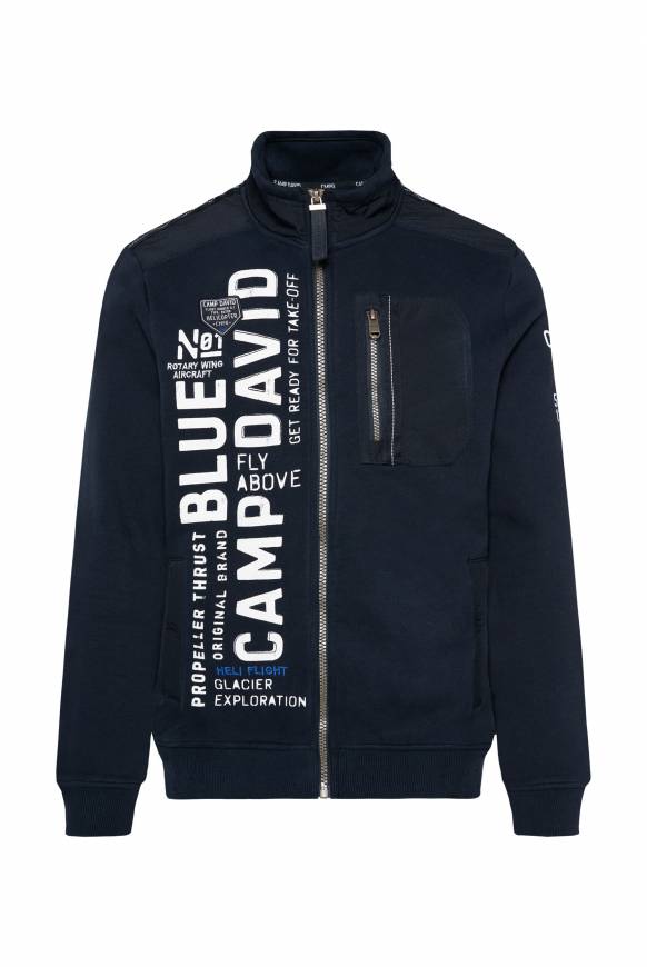 Soccx Sweatjacke mit tonigen Ripstop-Details blue navy Verkauf