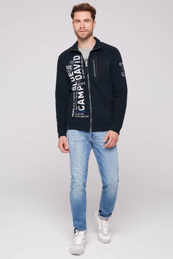 Soccx Sweatjacke mit tonigen Ripstop-Details blue navy Verkauf
