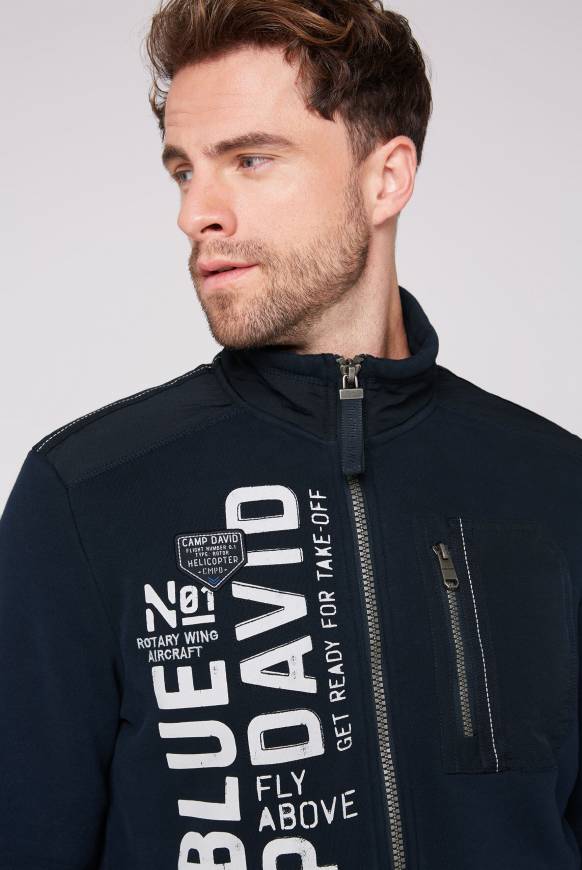 Soccx Sweatjacke mit tonigen Ripstop-Details blue navy Verkauf
