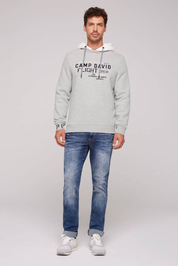 Soccx Sweatshirt mit Kontrastkapuze und Logo-Stickereien granite melange Hotsell