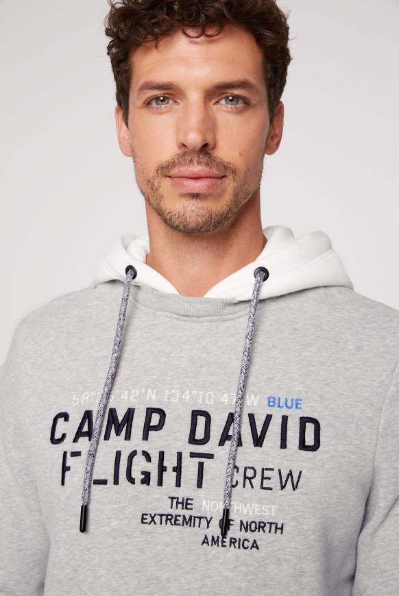 Soccx Sweatshirt mit Kontrastkapuze und Logo-Stickereien granite melange Hotsell