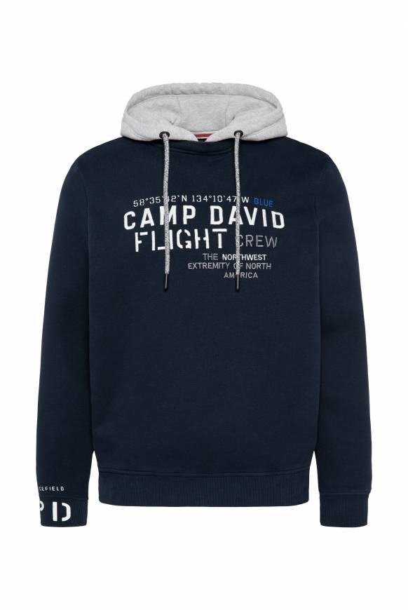 Soccx Sweatshirt mit Kontrastkapuze und Logo-Stickereien blue navy im Angebot