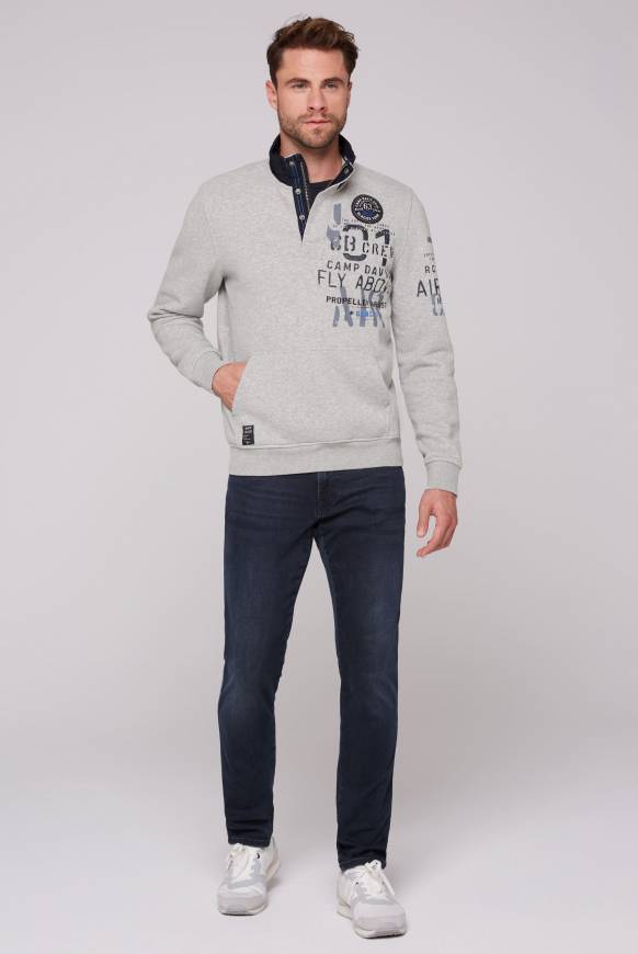 Soccx Troyer-Sweatshirt mit Artworks granite melange Schlussverkauf
