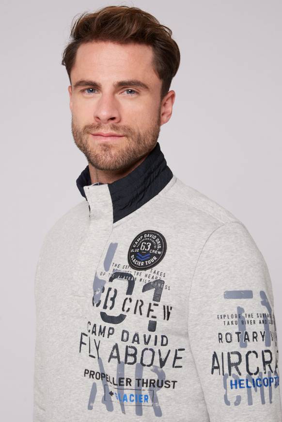 Soccx Troyer-Sweatshirt mit Artworks granite melange Schlussverkauf