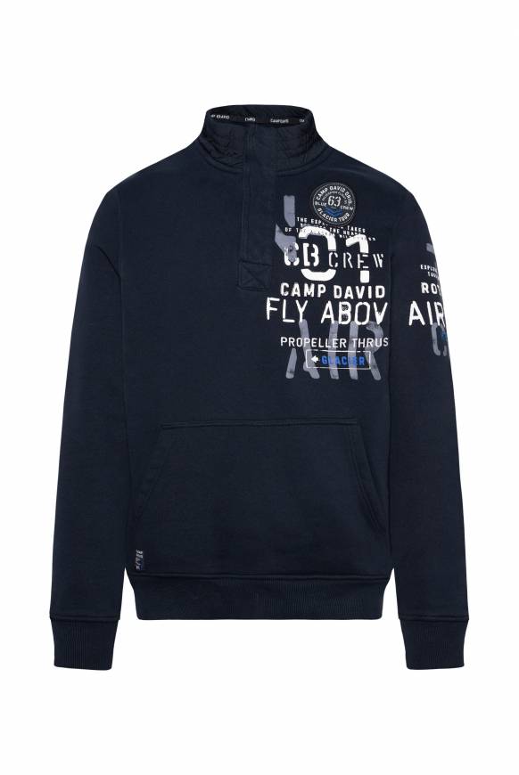 Soccx Troyer-Sweatshirt mit Artworks blue navy Günstiger Verkauf