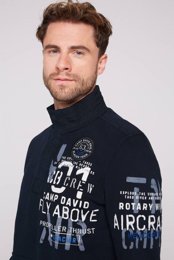Soccx Troyer-Sweatshirt mit Artworks blue navy Günstiger Verkauf
