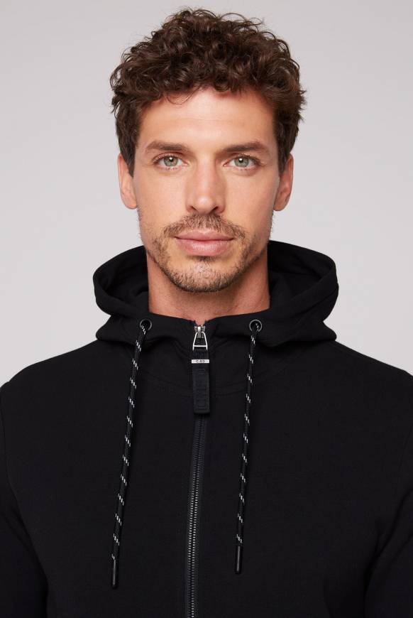 Soccx Sweatjacke aus Interlock mit Kapuze blue navy Fabrikverkauf