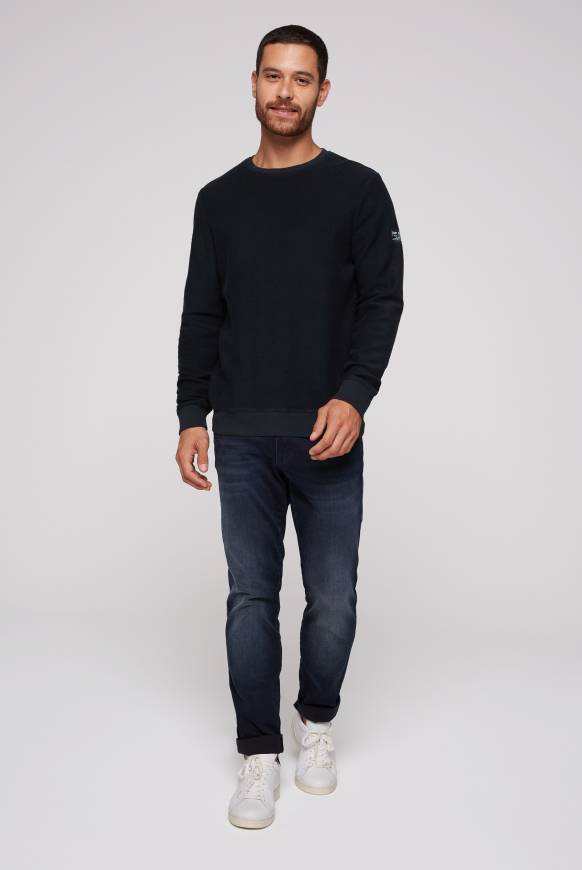 Soccx Sweatshirt Reversed mit Patch-Print blue navy Blitzverkäufe